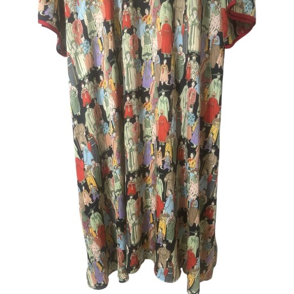 Natori Dynasty Mandarin Zip Caftan Dress XXL Art To Wear Loungewear Resort Wear - Picture 12 of 14